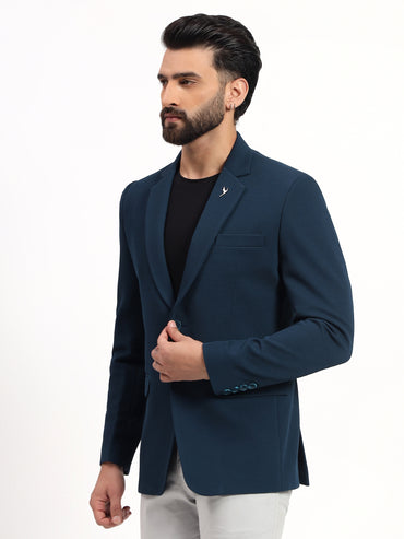 Men’s Peacock Green Stretchable Casual Blazer – Bold Modern Style