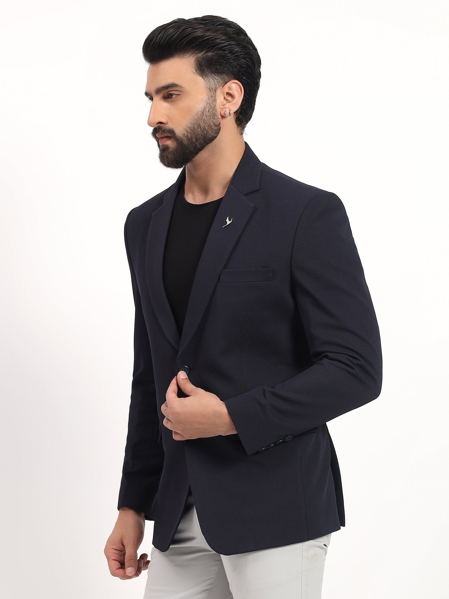 Men’s Navy Blue Casual Blazer – Smart Everyday Style