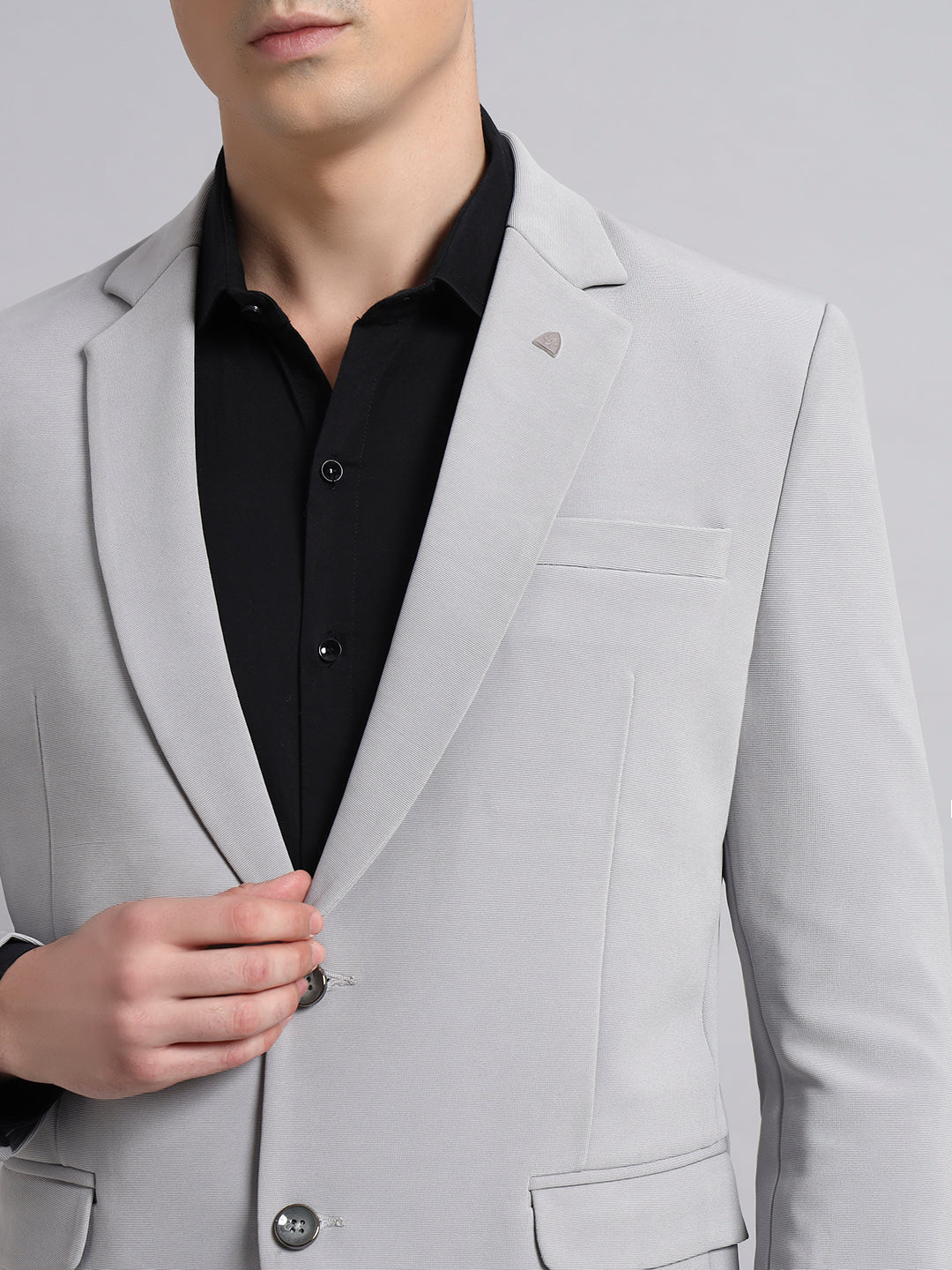 Men’s Slim Fit Grey Single-Breasted Casual and Party Wear Blazer