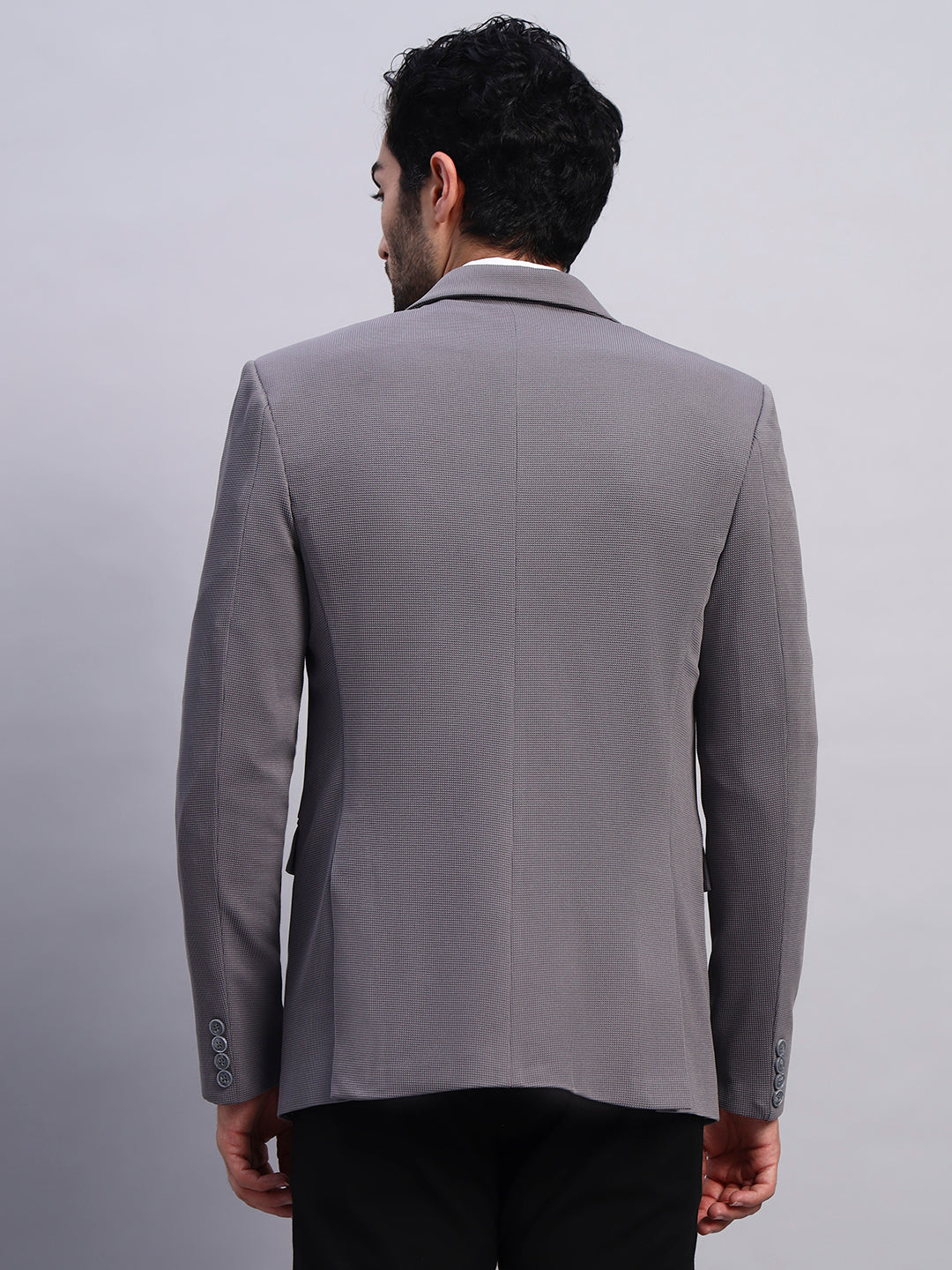Men’s Grey Slim Fit Single-Breasted Office and Party Wear Blazer