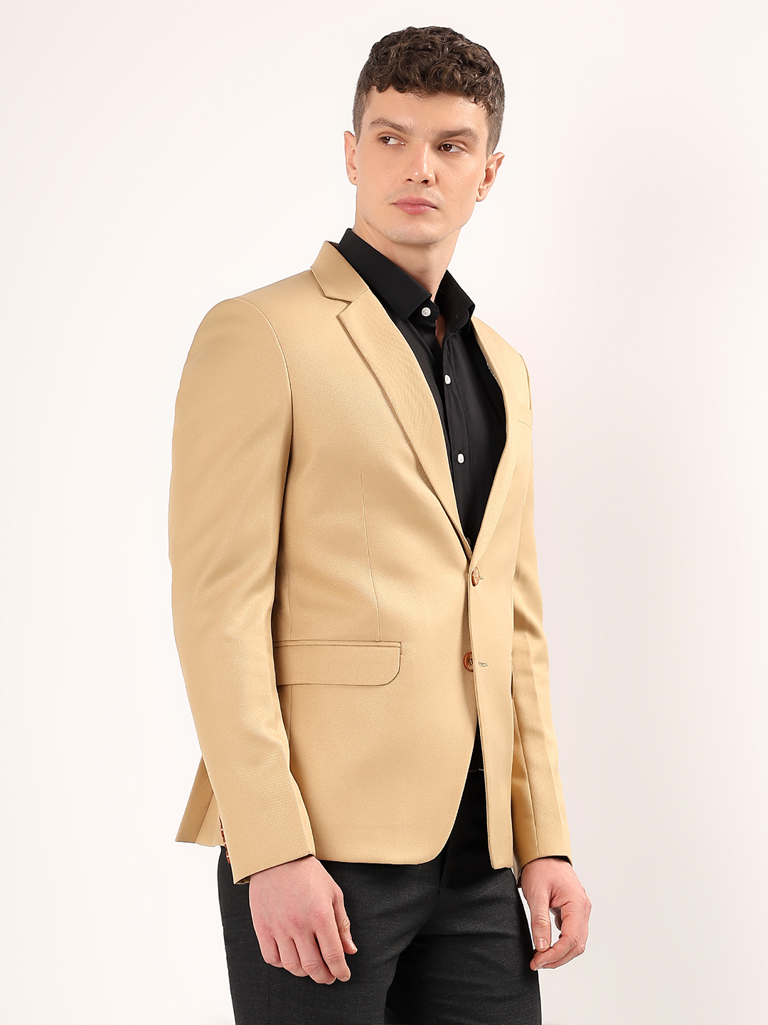 Men's Slim Fit Beige Formal, Business & Casual Wear Blazer
