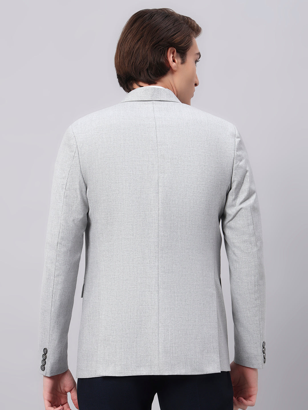 Men's Bright Grey Slim Fit Blazer Single-Breasted Formal Party Blazer