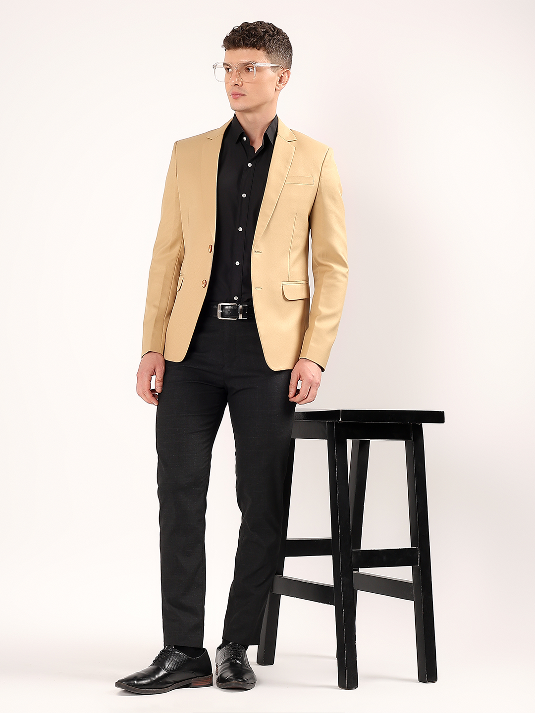 Men's Slim Fit Beige Formal, Business & Casual Wear Blazer
