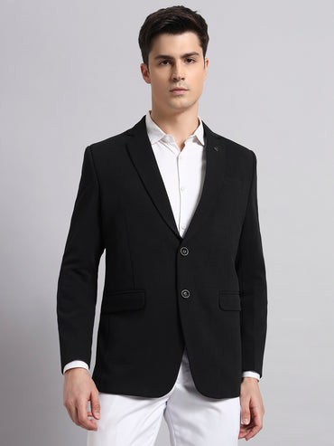 Sharp tailored black stretch blazer for men
