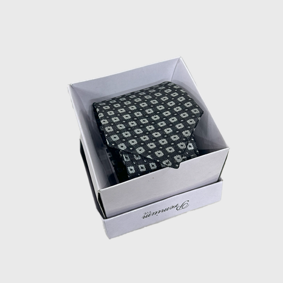 Darelooks Men's Classic Tie (Black & White)