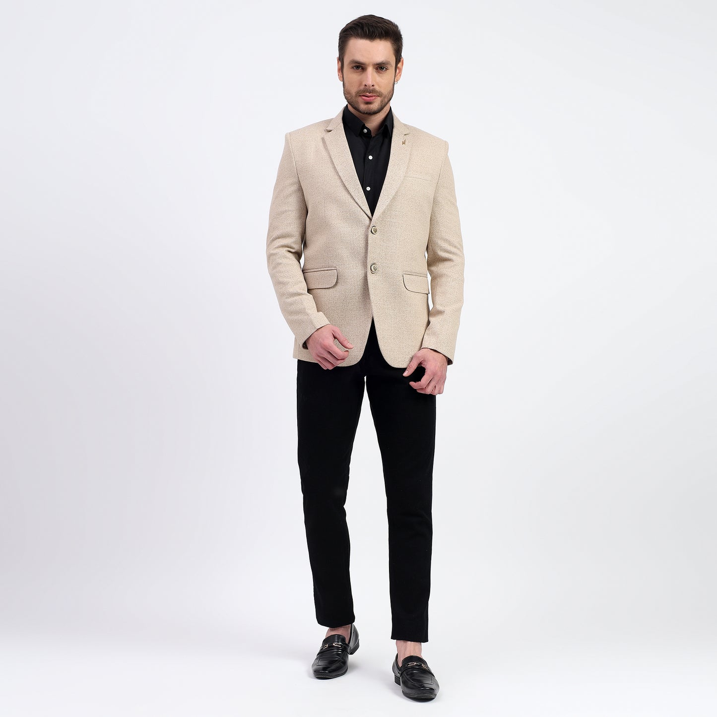 Upgrade your style with DareLooks premium light brown tweed blazer