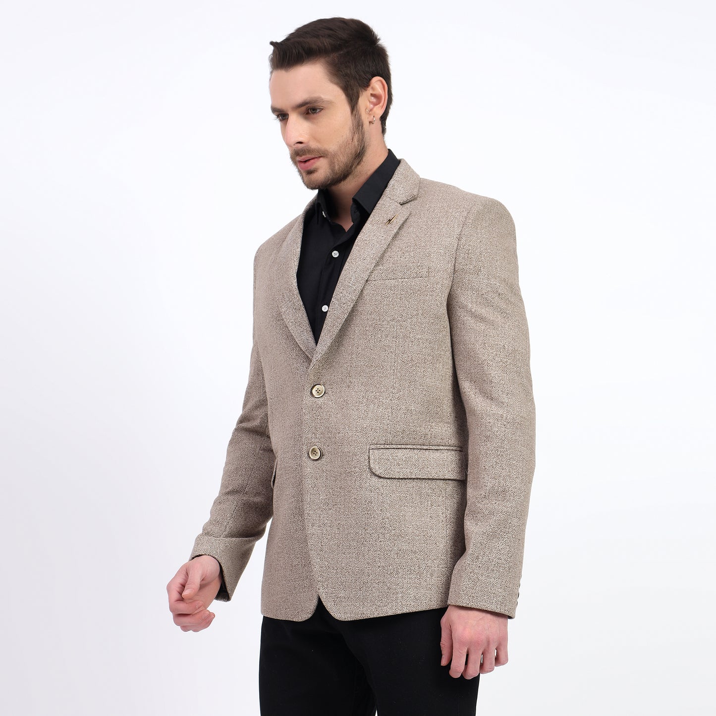 Refined elegance DareLooks men's brown tweed blazer tailored fit