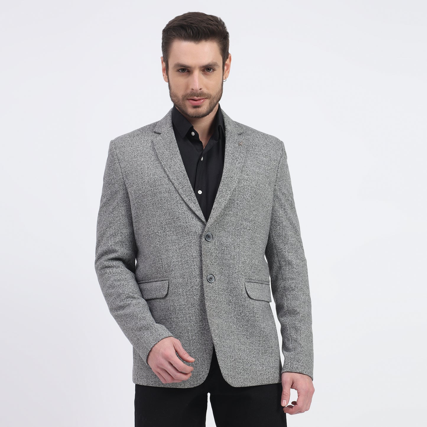 DareLooks gray tweed blazer tailored fit for a sharp look
