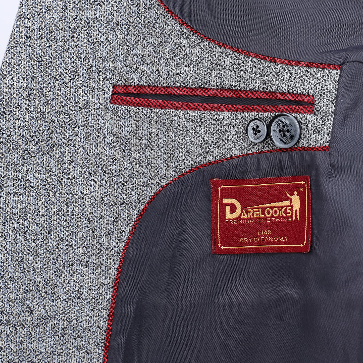 Men's premium gray tweed blazer elegant and versatile