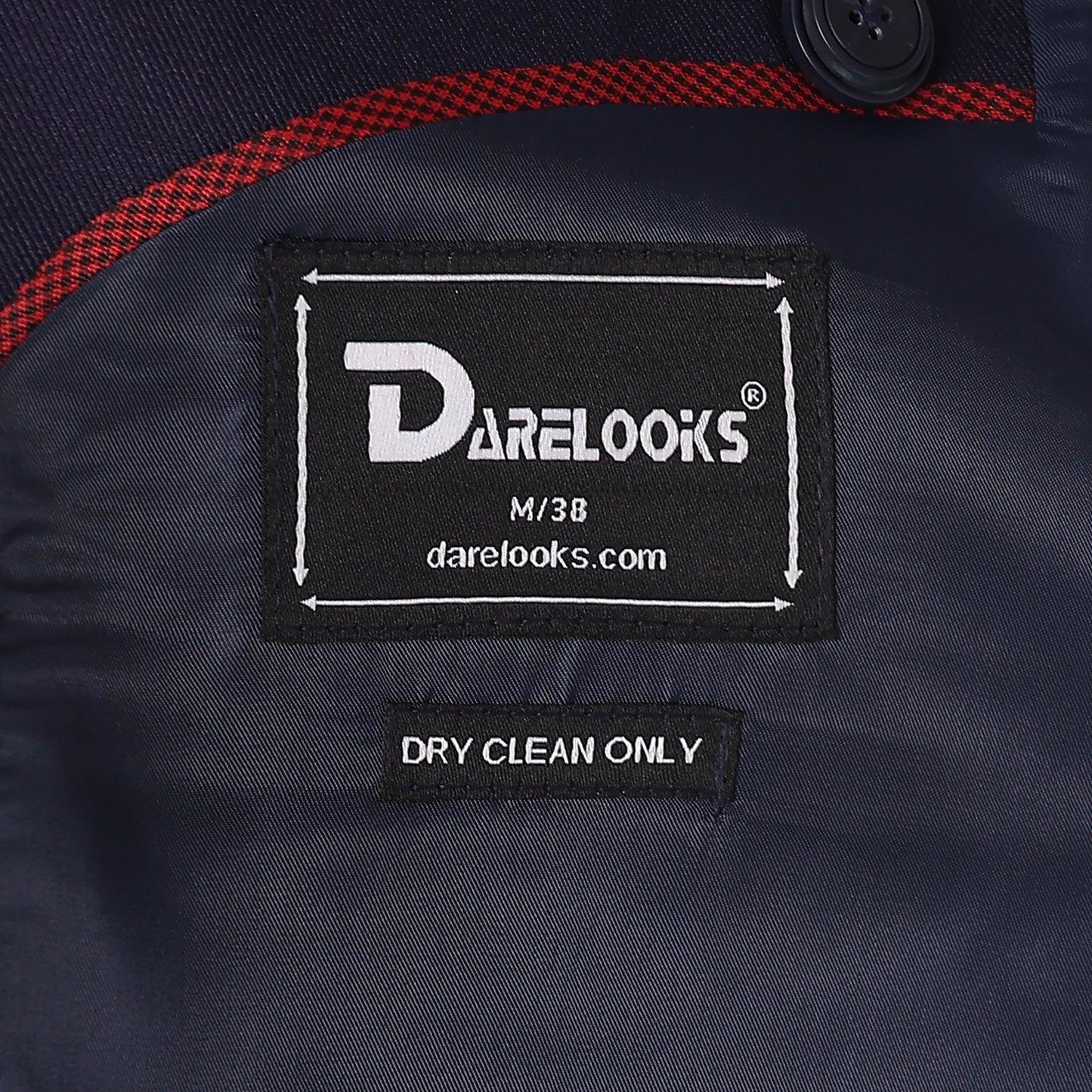 Darelooks blazer on model modern fit in navy blue perfect for casual dinners parties and business events