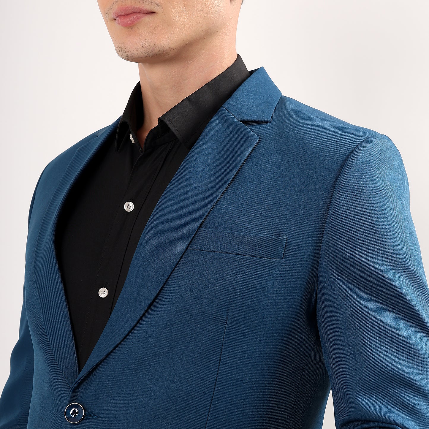 Peacock green blazer for men by Darelooks slim fit breathable polyester with double vents for comfort