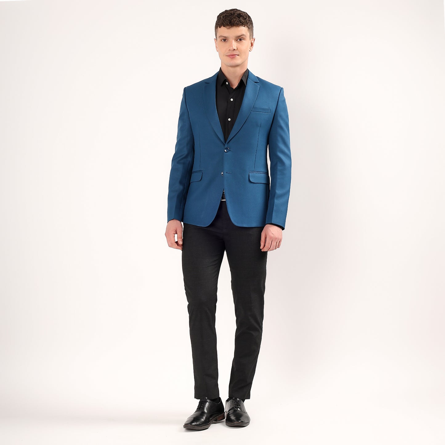 Darelooks men's peacock green blazer vibrant modern fit single breasted polyester ideal for festive and stylish occasions