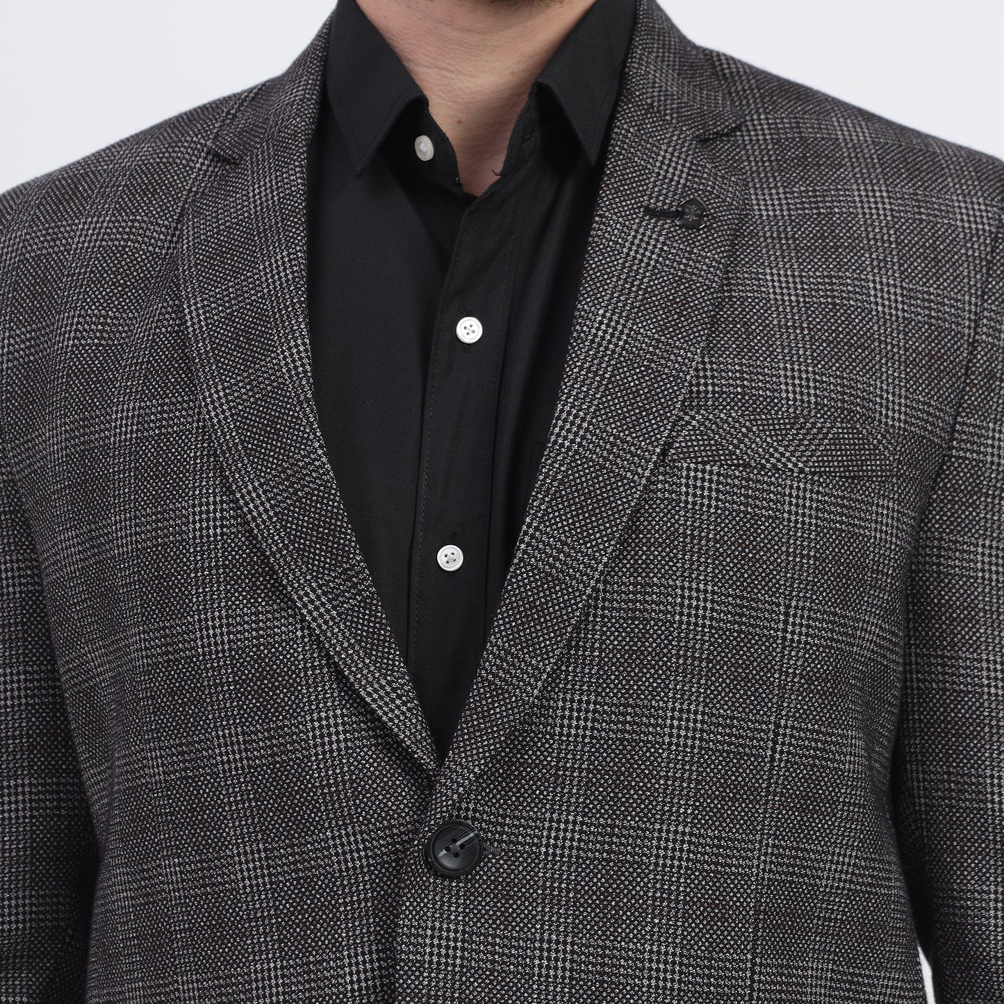 Bold classic and stylish DareLooks check black tweed blazer for men