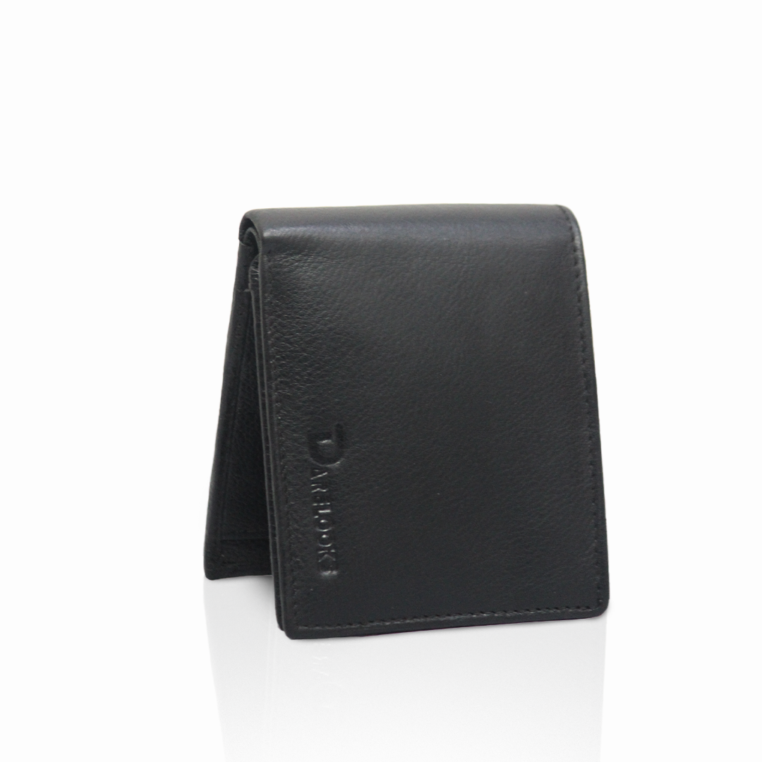 Men's Black Textured Genuine Leather Wallet 10 compartment wallet
