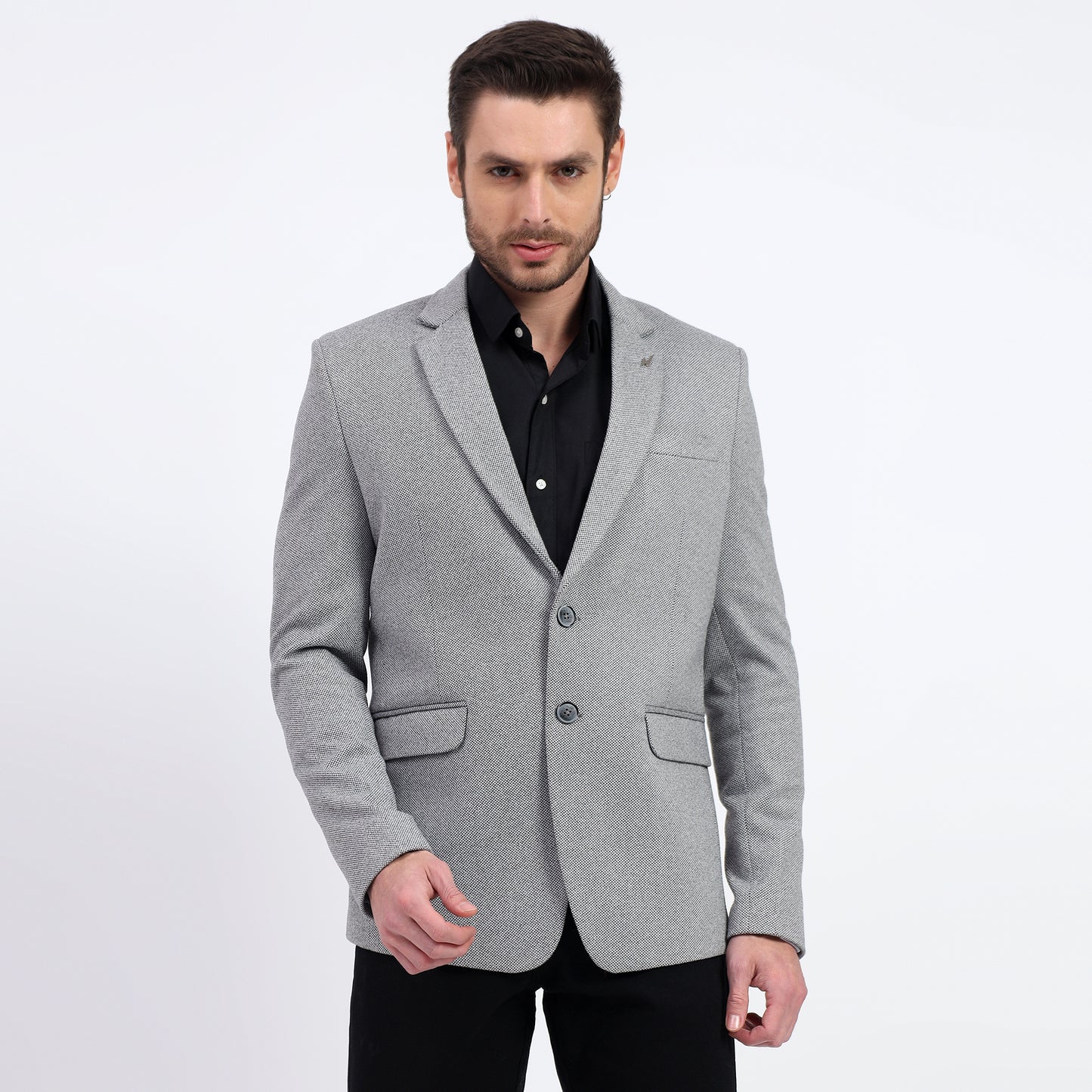 Light gray tweed blazer for men DareLooks tailored fit