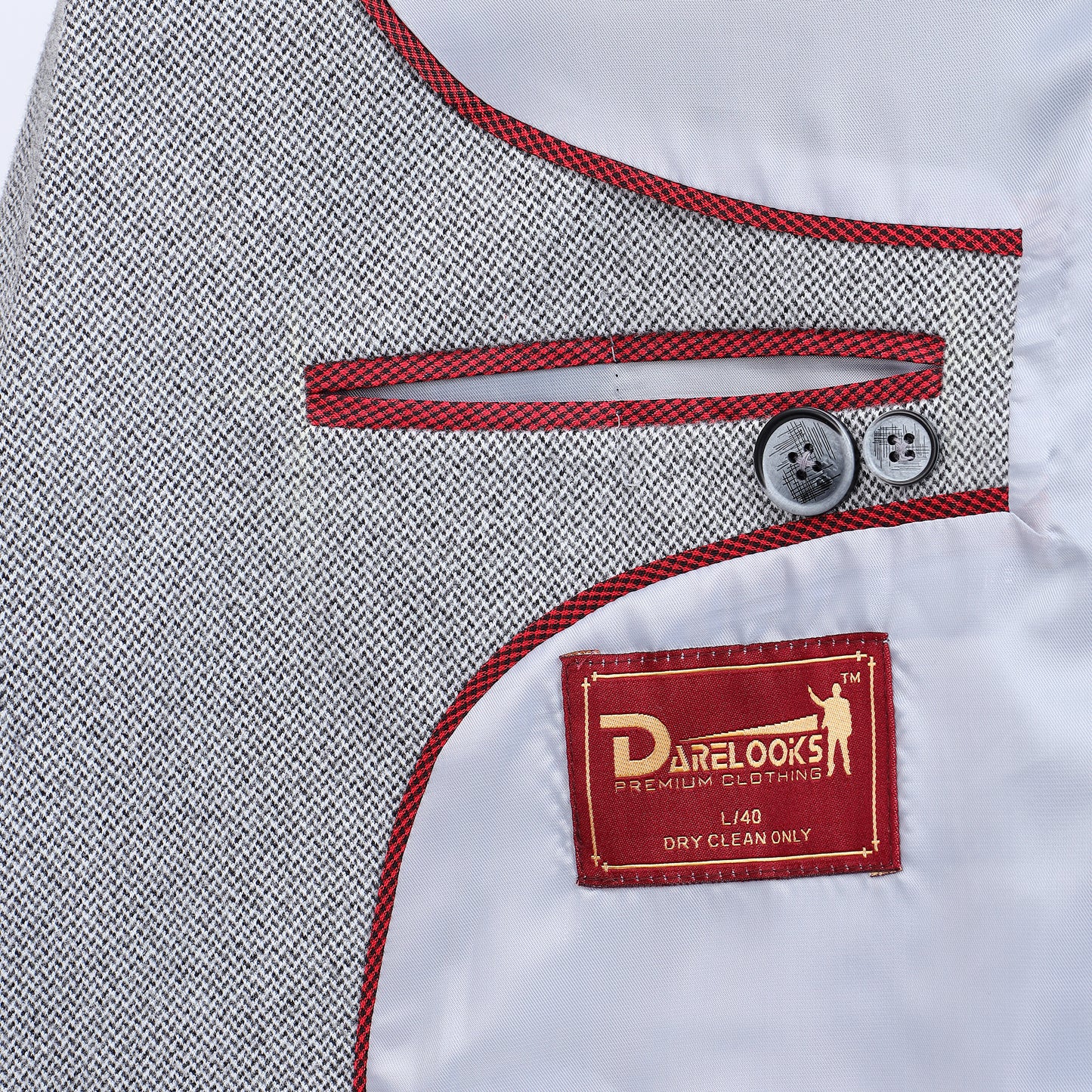 Stylish light gray tweed blazer for men DareLooks fashion