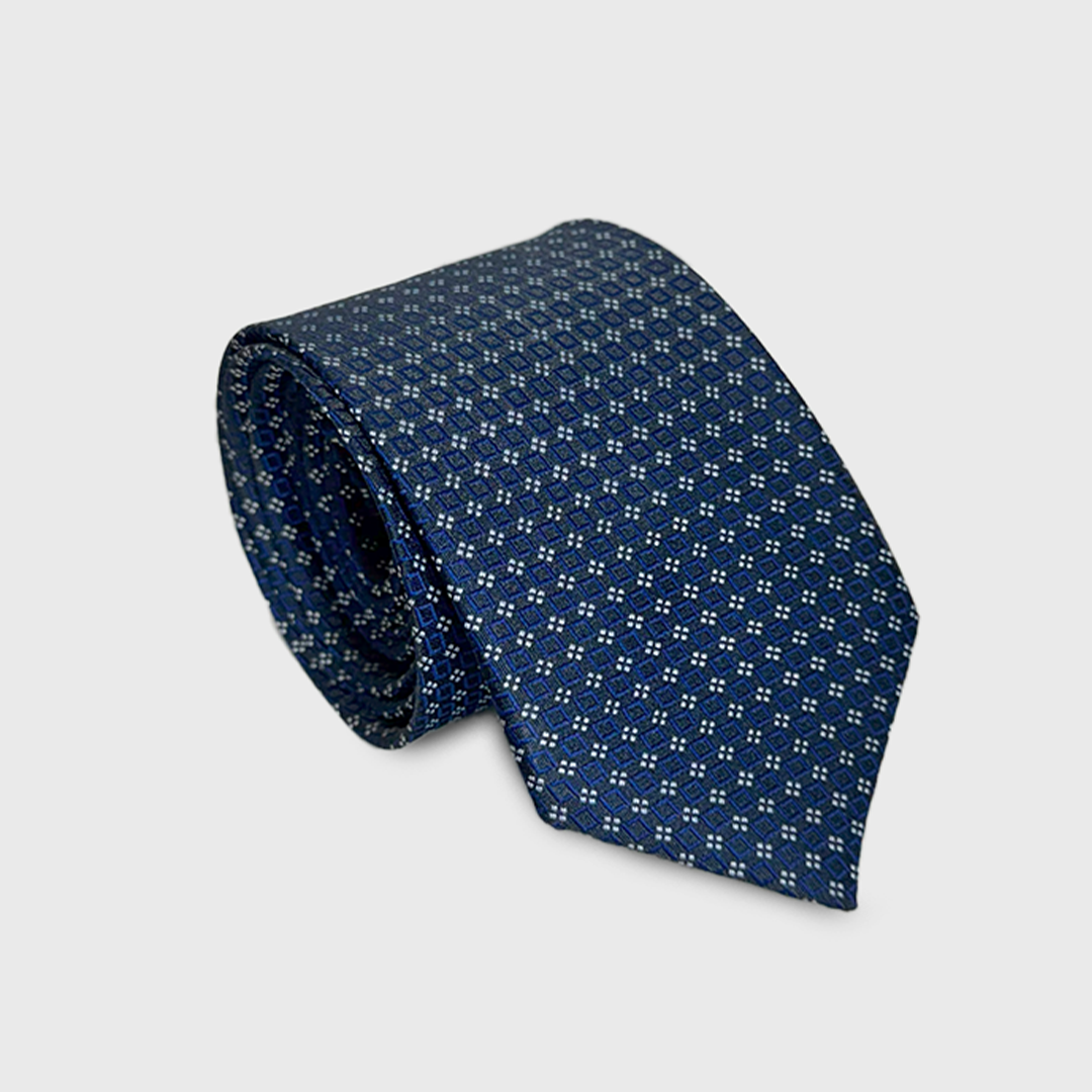DareLooks Navy Blue Tie  Premium Textured Cotton for Men