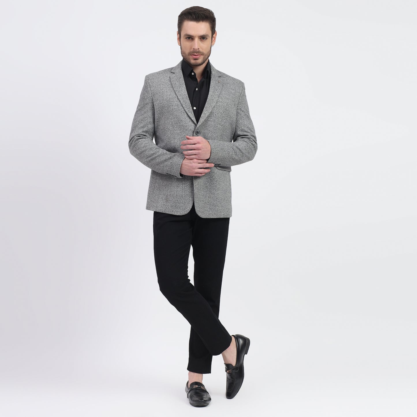 Premium gray tweed blazer for men DareLooks fashion