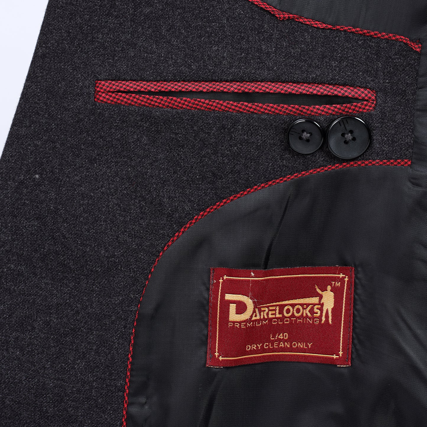 DareLooks woolen blazer, shadow grey color, perfect for all occasions