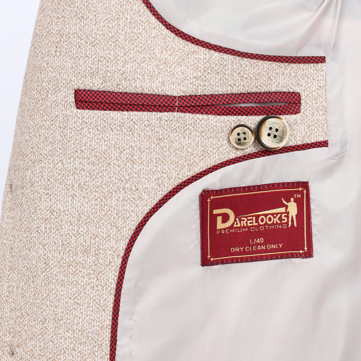 DareLooks light brown tweed blazer tailored for sophistication and comfort