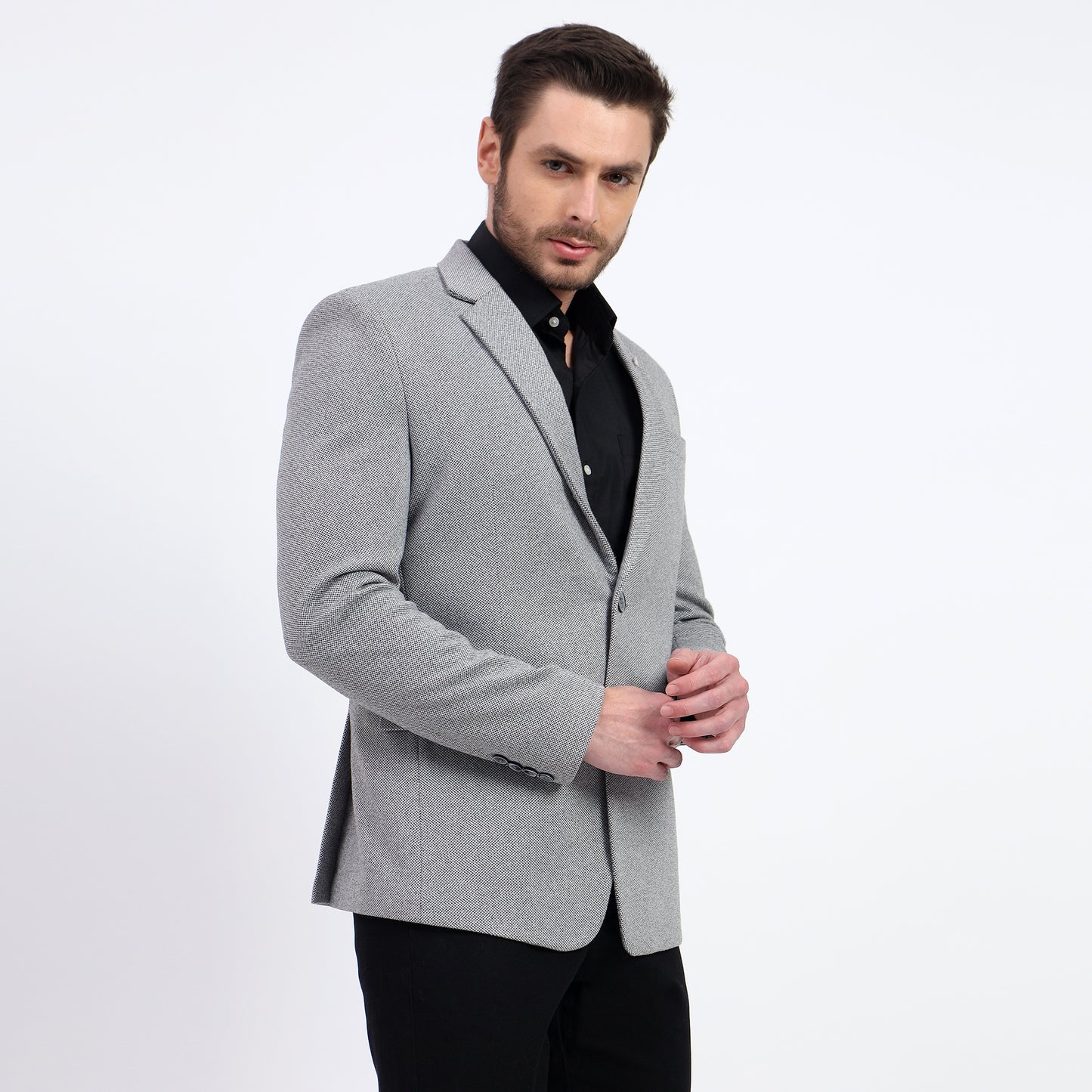 DareLooks light gray tweed blazer formal and casual wear