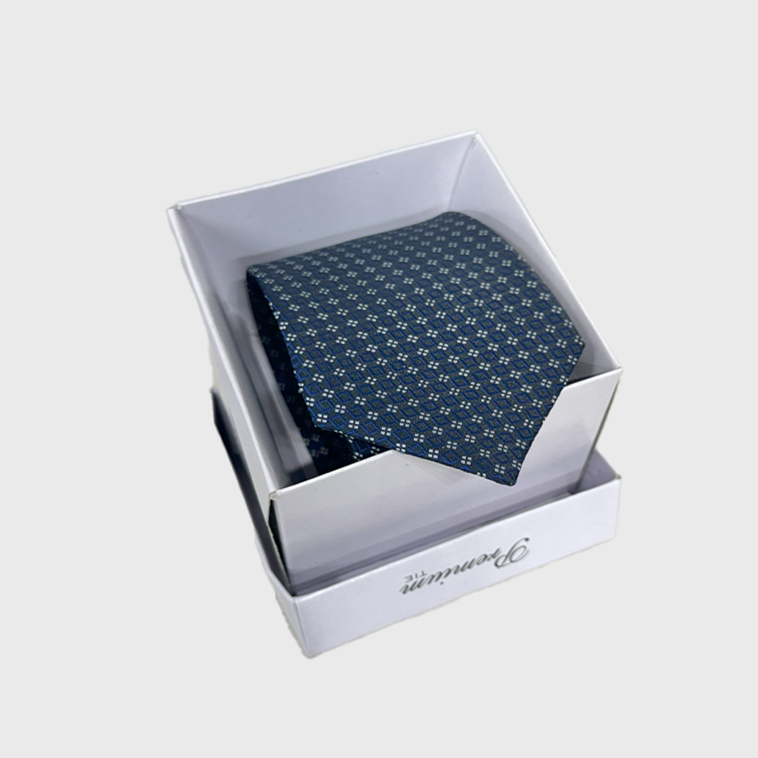 DareLooks Stylish Navy Blue Tie  Cotton Textured  Hand Wash