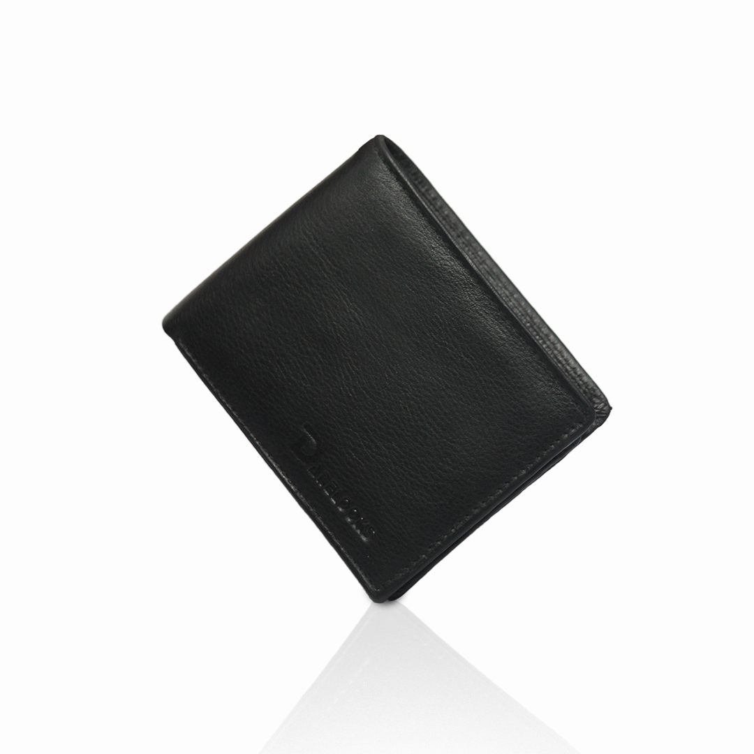 Good material 10 compartment wallet Black Textured Genuine Leather for men's