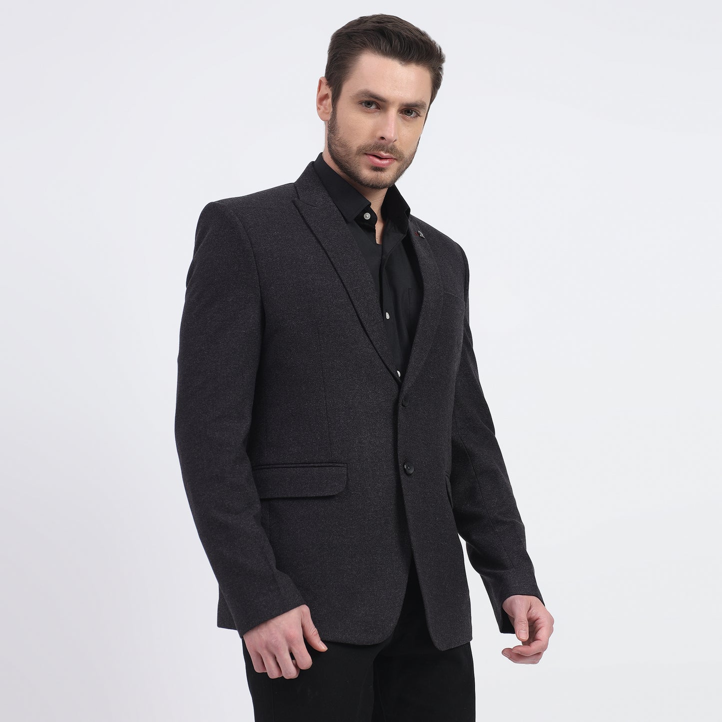 DareLooks shadow grey woolen blazer, elegant and timeless