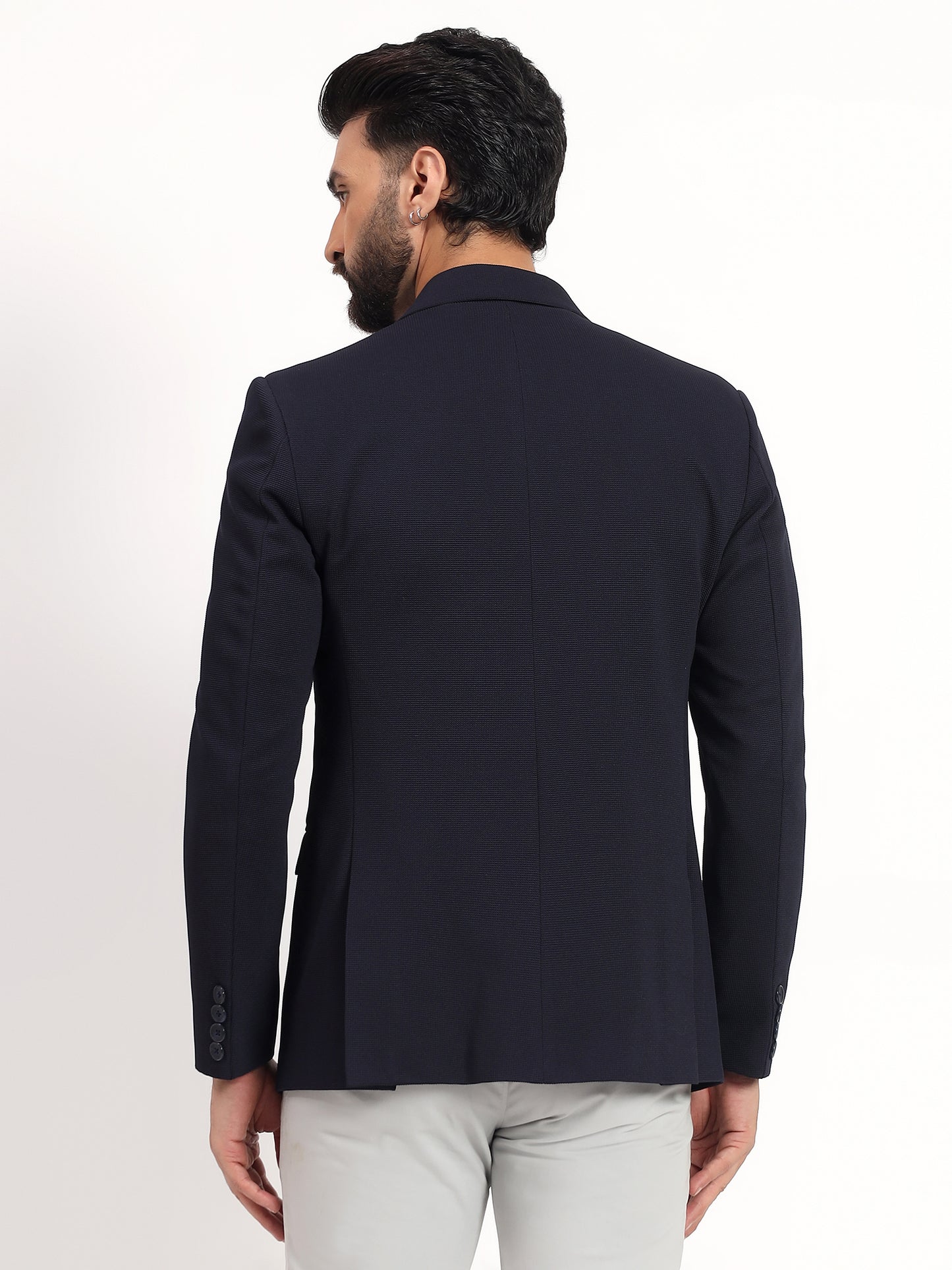 Men’s Navy Blue Casual Blazer – Smart Everyday Style