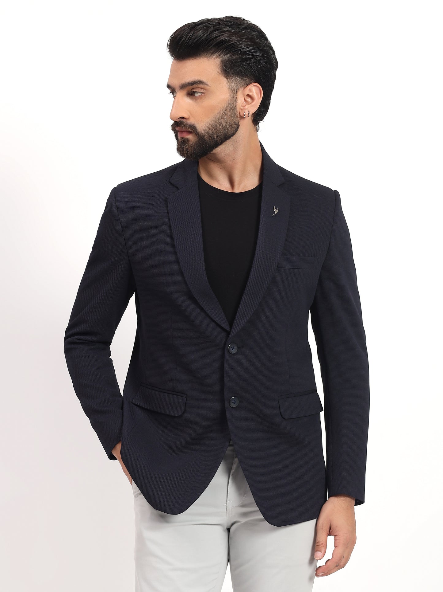 Men’s Navy Blue Casual Blazer – Smart Everyday Style