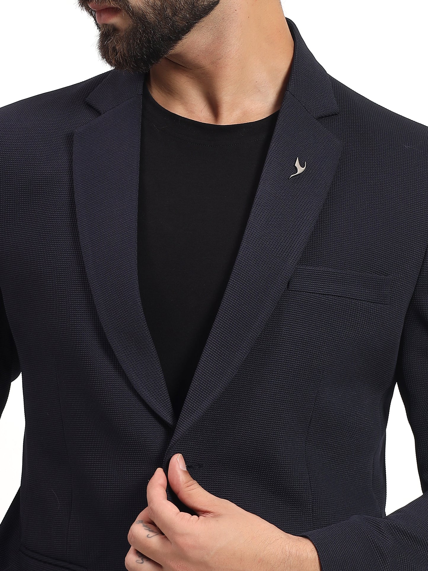 Men’s Navy Blue Casual Blazer – Smart Everyday Style