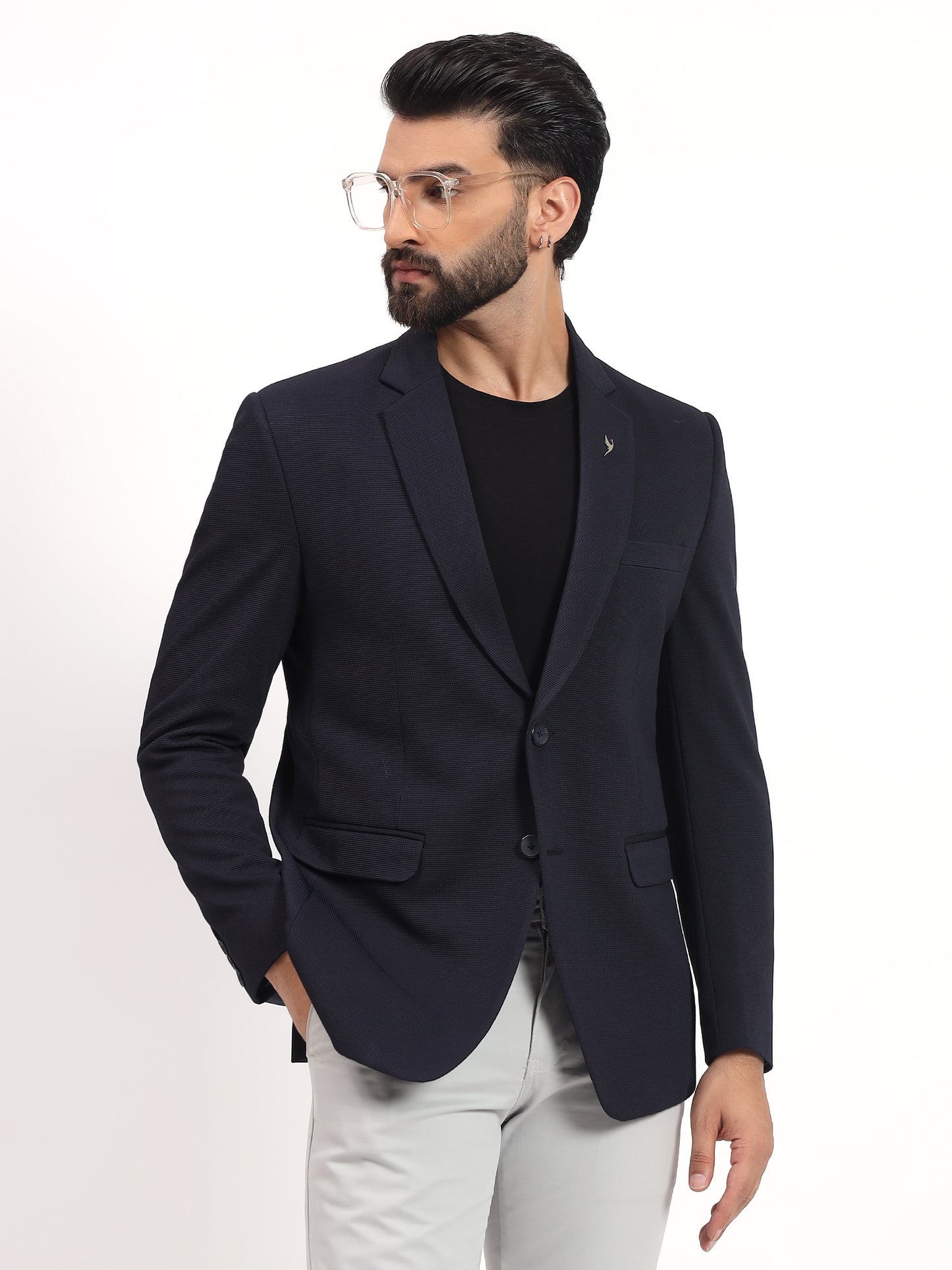 Men’s Navy Blue Casual Blazer – Smart Everyday Style