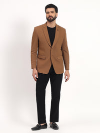 Men’s Camel Brown Stretchable Casual Blazer – Fresh Modern Style