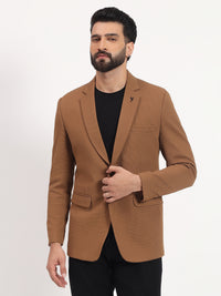 Men’s Camel Brown Stretchable Casual Blazer – Fresh Modern Style