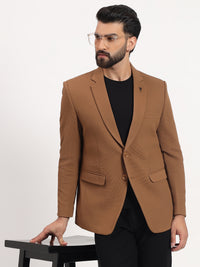 Men’s Camel Brown Stretchable Casual Blazer – Fresh Modern Style