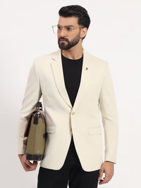 Men’s Beige Stretchable Casual Blazer – Clean Everyday Style