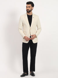Men’s Beige Stretchable Casual Blazer – Clean Everyday Style