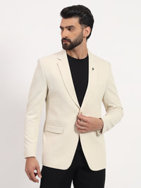 Men’s Beige Stretchable Casual Blazer – Clean Everyday Style