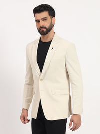 Men’s Beige Stretchable Casual Blazer – Clean Everyday Style