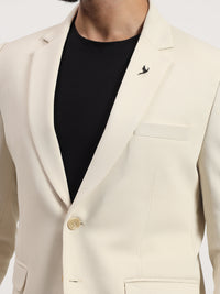 Men’s Beige Stretchable Casual Blazer – Clean Everyday Style