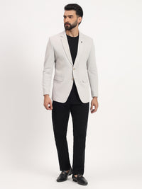 Men’s Off-White Stretchable Casual Blazer – Elegant Modern Style