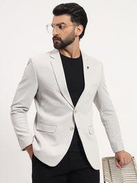 Men’s Off-White Stretchable Casual Blazer – Elegant Modern Style