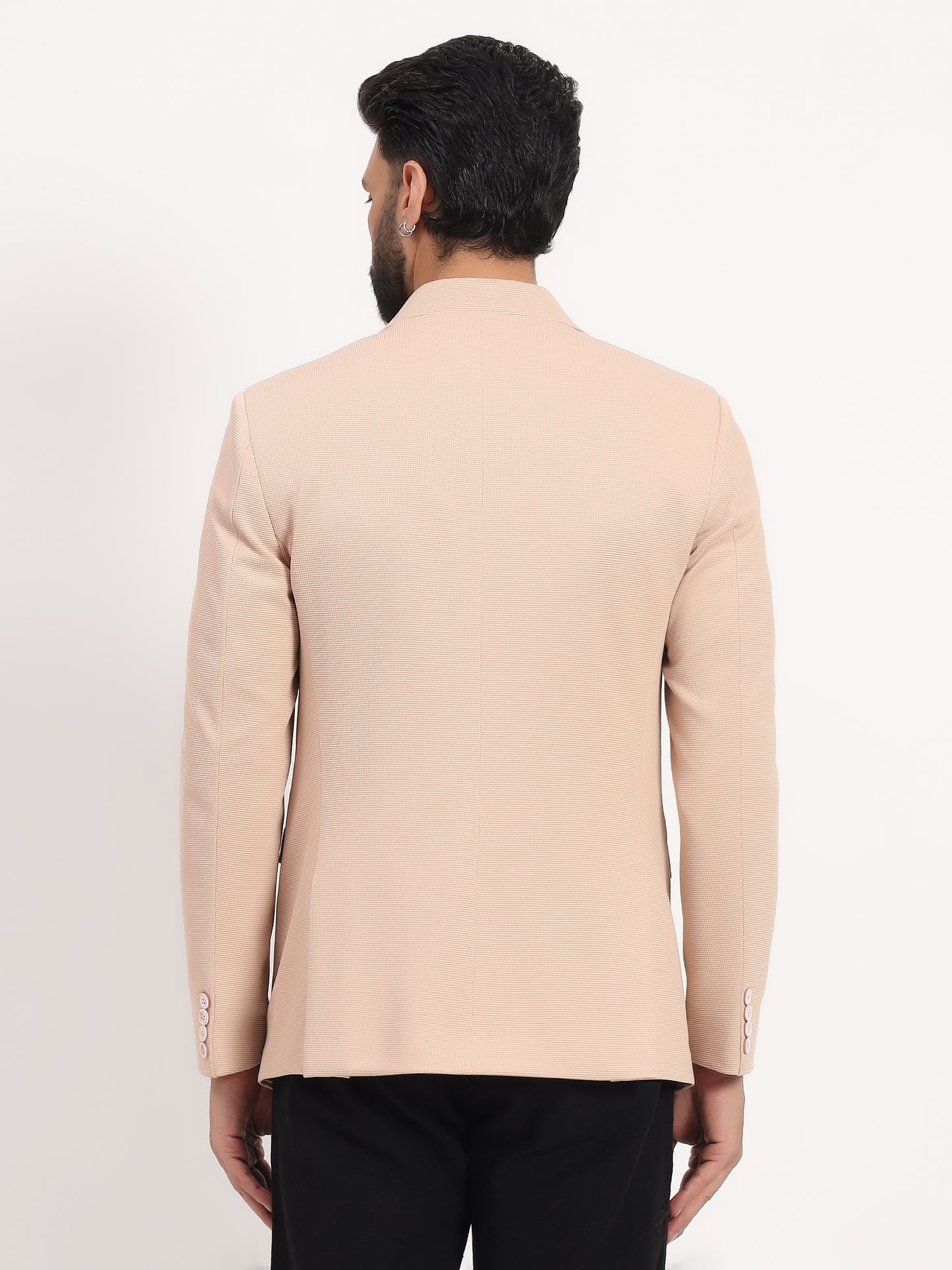 Men’s Warm Peach Stretchable Casual Blazer – Fresh Modern Style