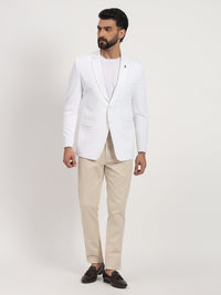 Men’s White Stretchable Casual Blazer – Clean Modern Style