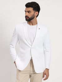 Men’s White Stretchable Casual Blazer – Clean Modern Style