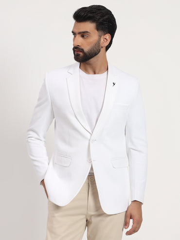 Men’s White Stretchable Casual Blazer – Clean Modern Style