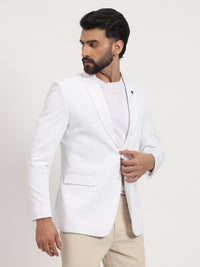 Men’s White Stretchable Casual Blazer – Clean Modern Style