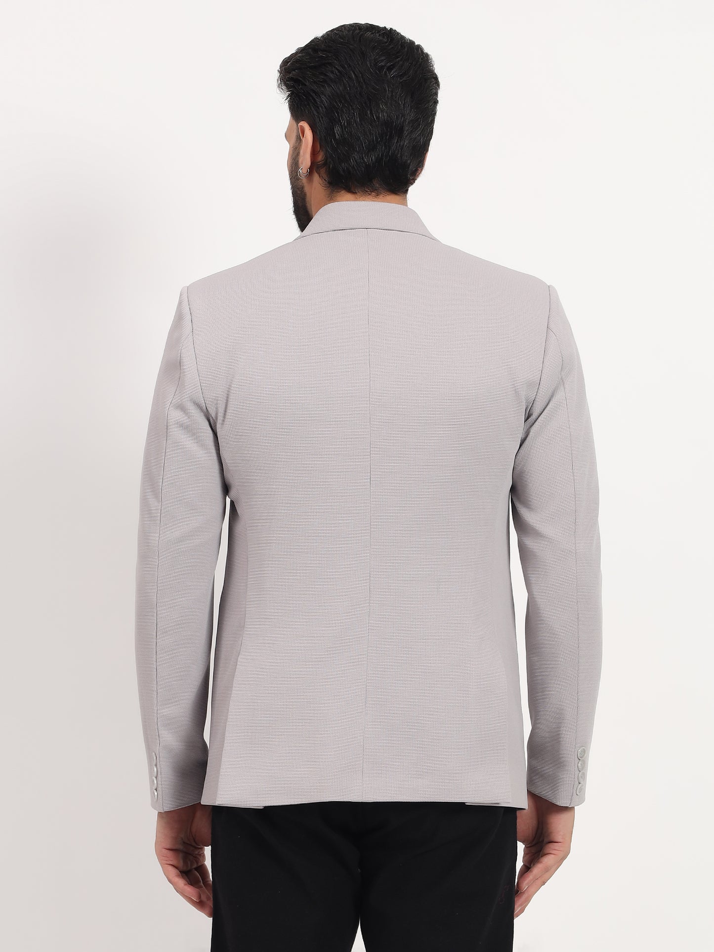 Men’s Grey Stretchable Casual Blazer – Modern Everyday Style