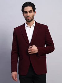 Men’s Wine Slim Fit Single-Breasted Office and Party Wear Blazer