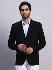 Men’s Black Slim Fit Single-Breasted Office and Party Wear Blazer